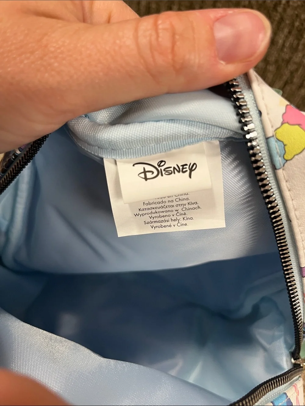 Disney Blue Stitch Print Mini Backpack with Mint Accents